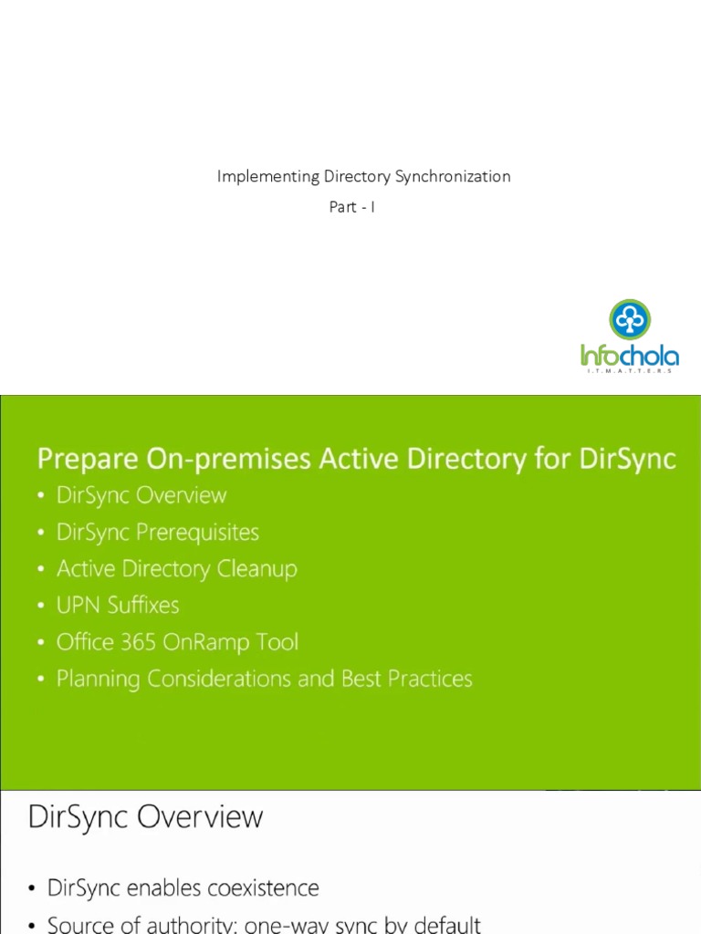 Directory Synchronization Guide Part I | PDF