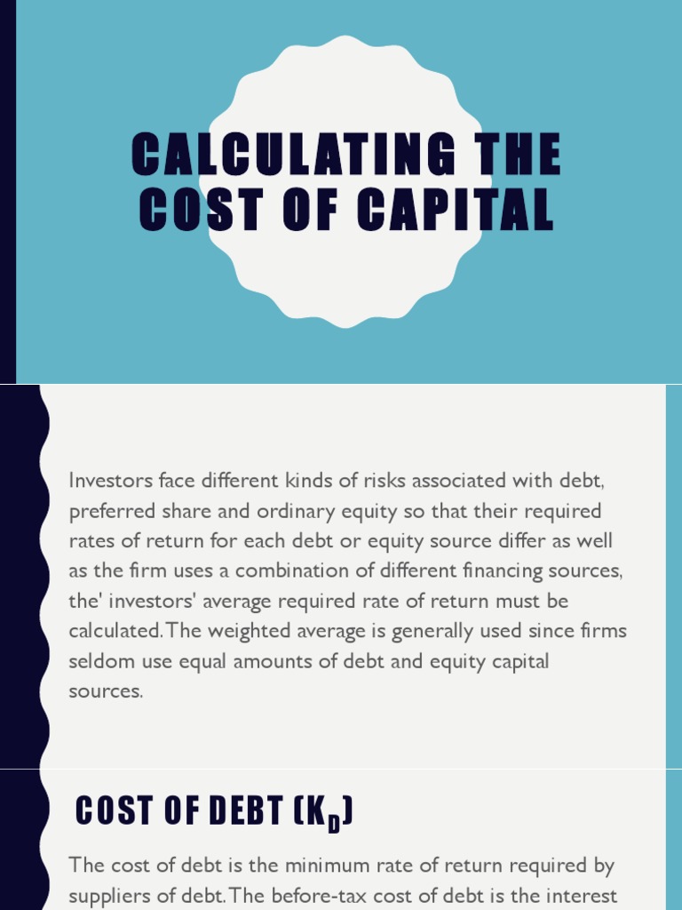 Cost of Capital Calculation Guide | PDF | Cost Of Capital | Capital ...
