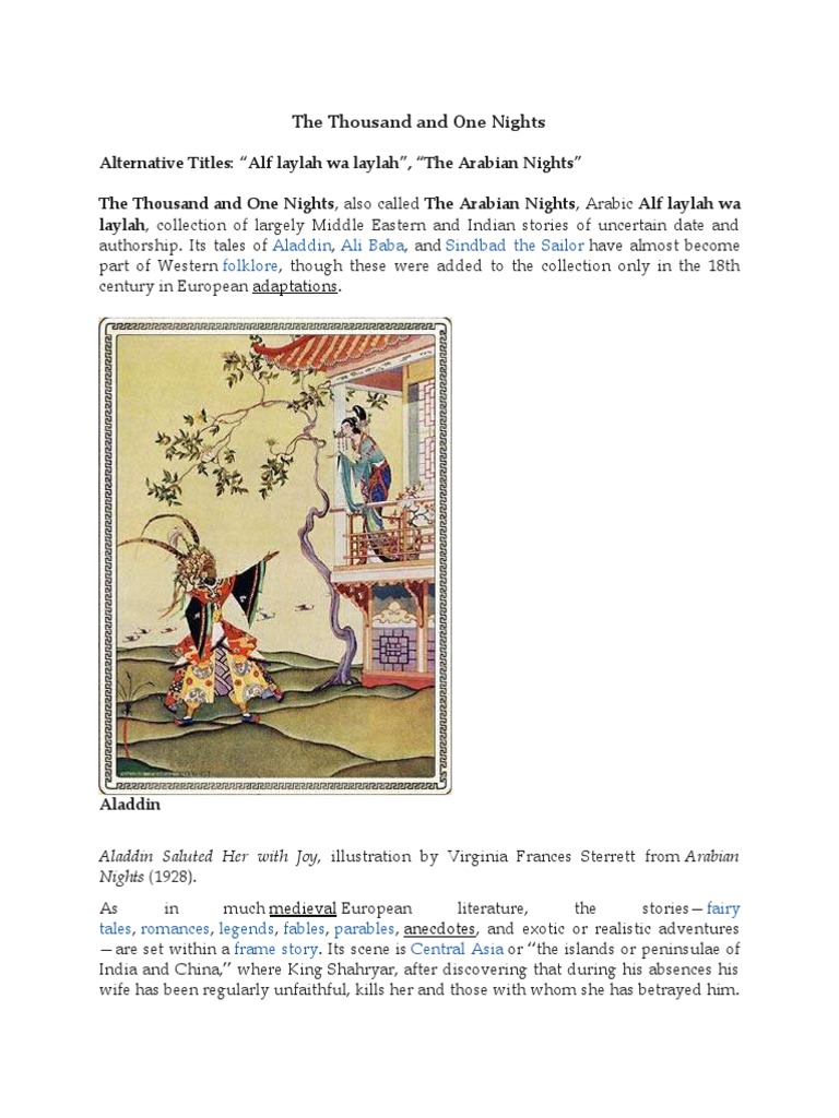 Overview of The Thousand and One Nights | PDF | One Thousand And One Nights | Medieval Arabic ...