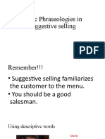 Phraseology in Suggestive Selling