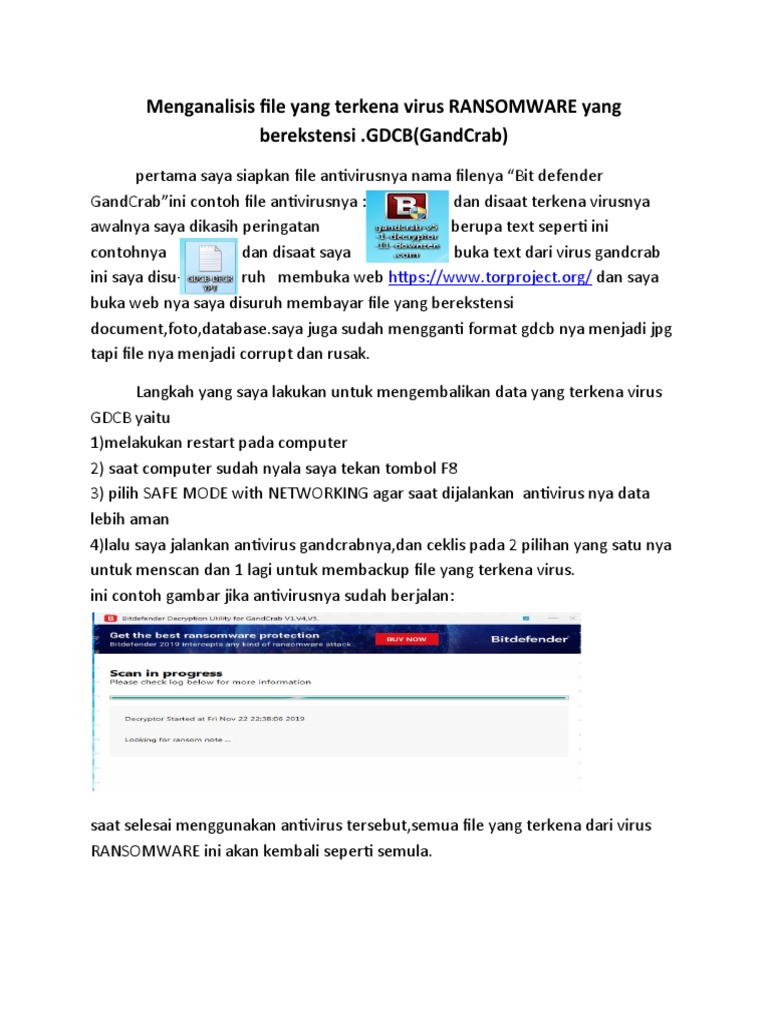 Menganalisis File Yang Terkena Virus RANSOMWARE Yang Berekstensi | PDF