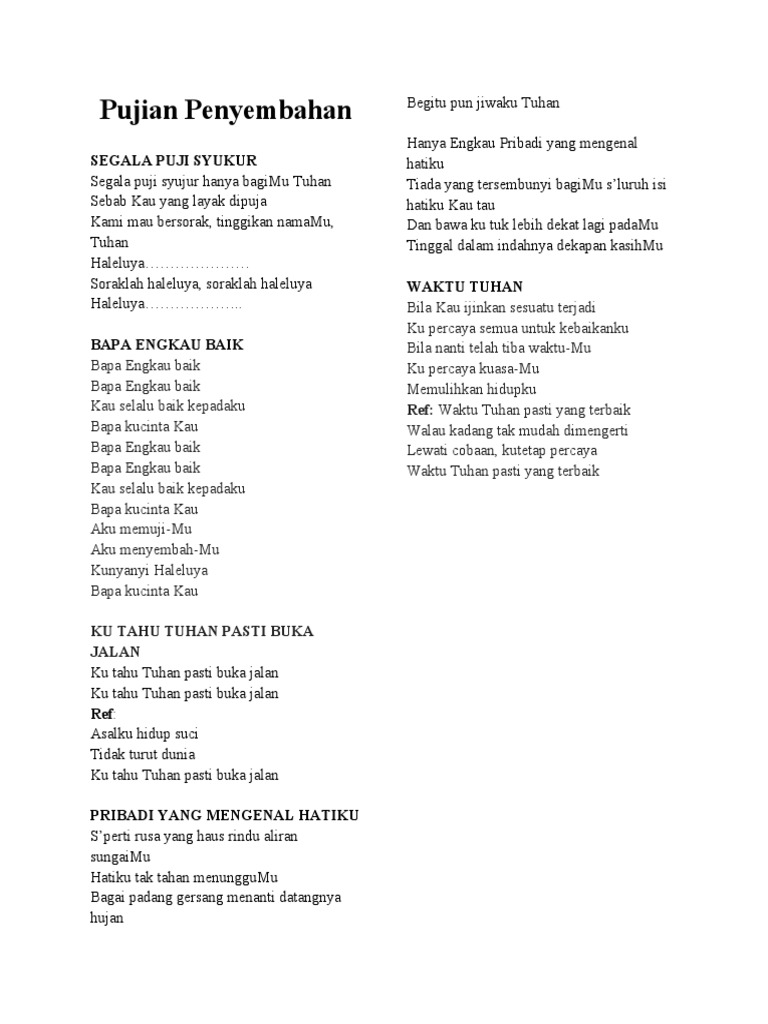 Lagu Pujian Penyembahan Pdf