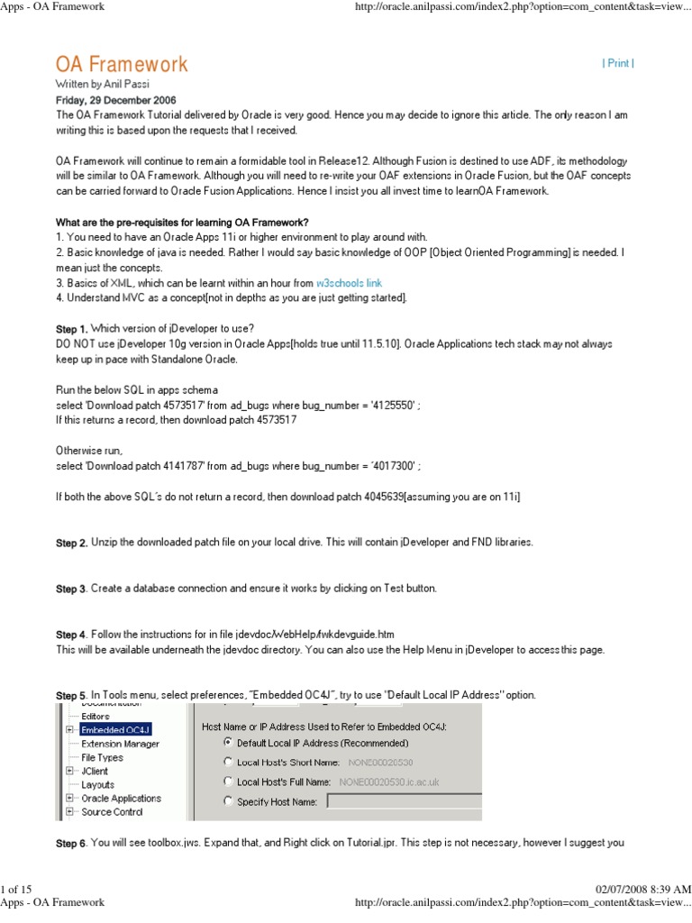 Understanding OA Framework Basics | PDF | C (Programming Language ...