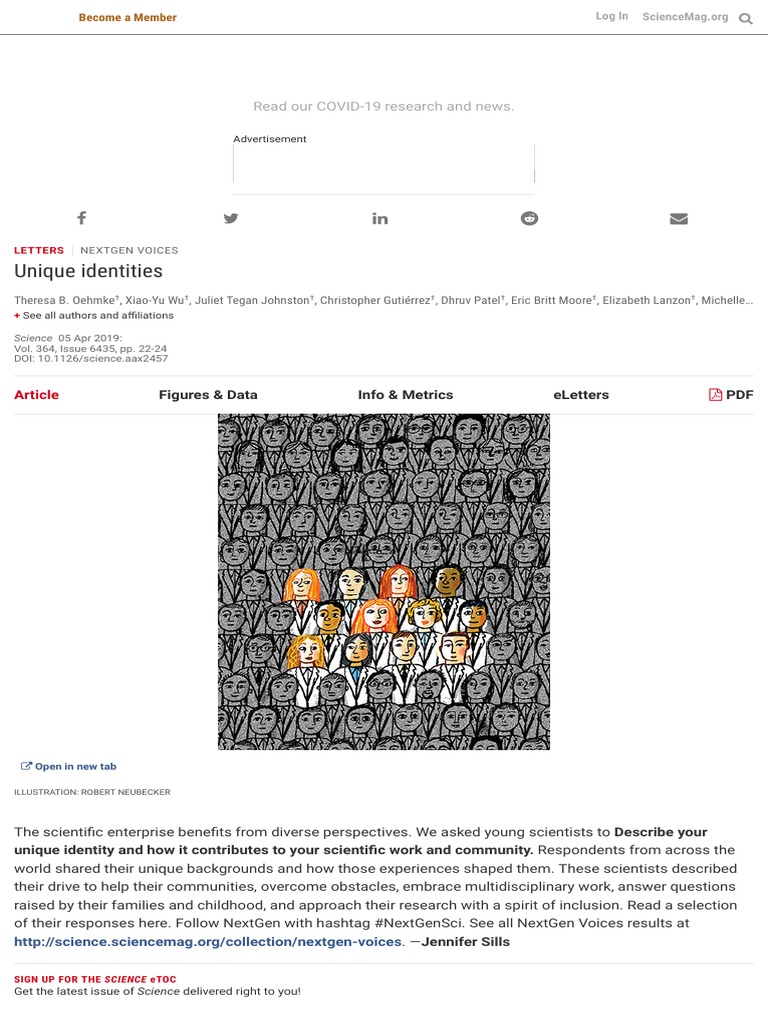 Unique Identities - Science | PDF | Anthropology | Interdisciplinarity