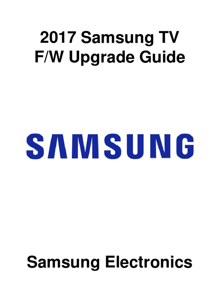 Samsung TV Firmware Update Guide | PDF | Computer File | Usb Flash Drive