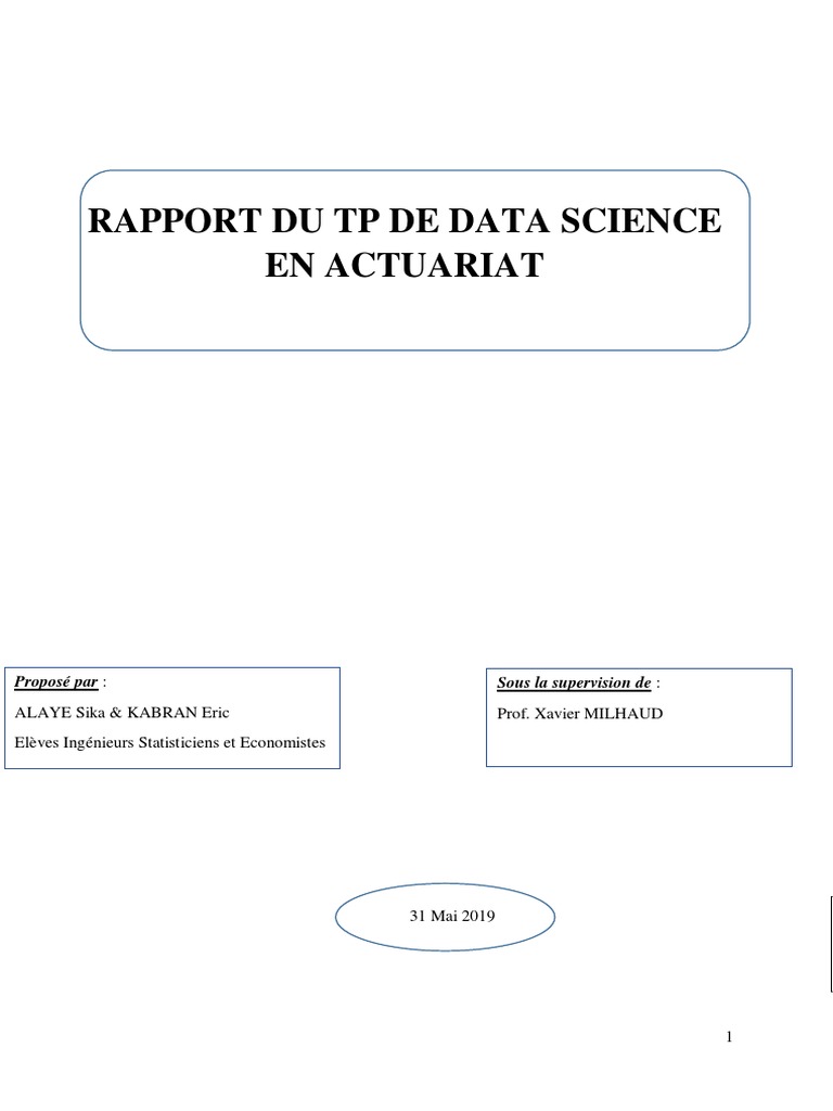 Rapport TP Data Science en Actuariat | PDF | Assurance | Statistiques