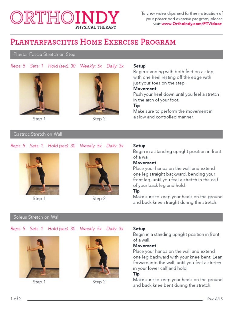 Plantarfasciitis Home Exercise Program: Plantar Fascia Stretch On Step ...