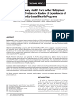 5165 Scaling Up Primary Health Care in The Philippines Lessons From A Systematic Review of Experiences of Community Based Health Programs