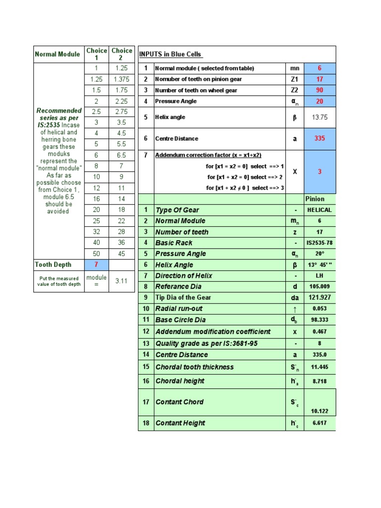 Gear Cal | PDF | Gear | Mechanical Engineering