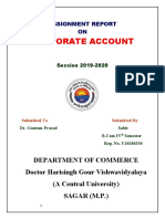 Corporate Account: Department of Commerce Doctor Harisingh Gour Vishwavidyalaya (A Central University) SAGAR (M.P.)