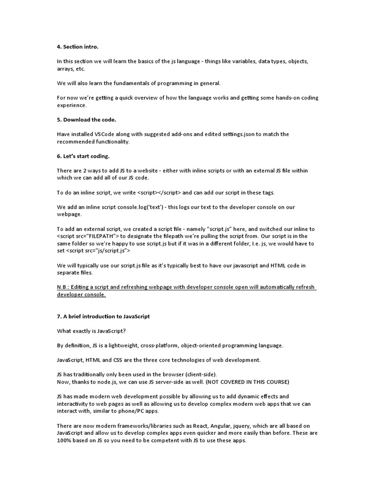 Javascript Language Basics | PDF | Java Script | Notation