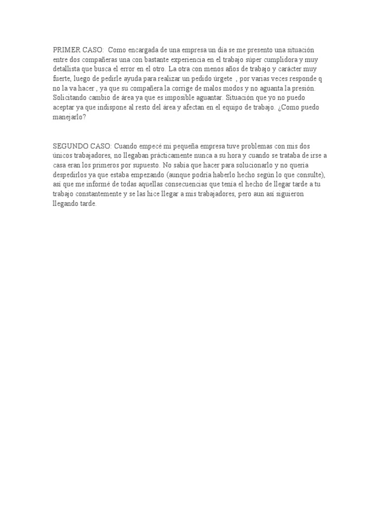 Actividad 6 Casos | PDF | Crecimiento personal y profesional