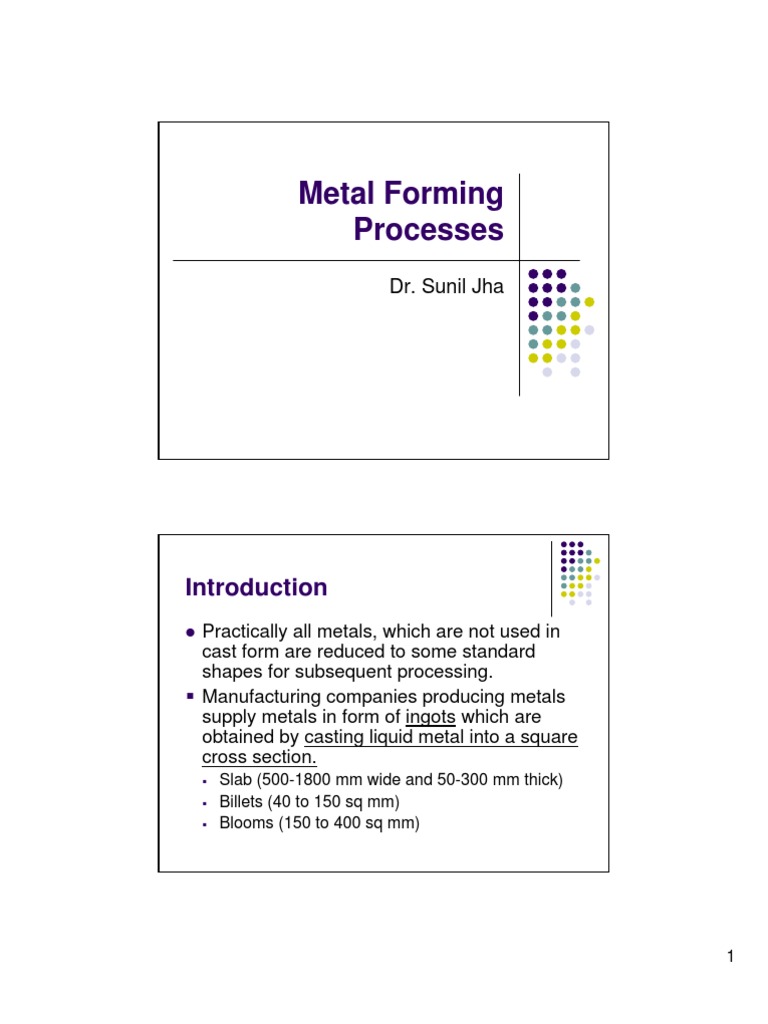 Metal Forming Processes: Dr. Sunil Jha | PDF