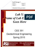 Lab X: Name of Lab Exerciuse Goes Here: CEE 351 Geotechnical Engineering Spring 2015