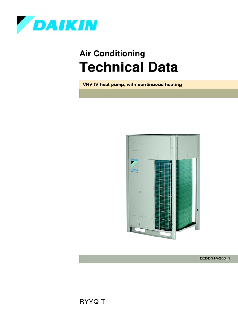 Technical Data Air Conditioning PDF Air Conditioning Heat Pump