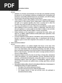 Institutions That Govern International Relations