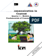 Oral Communication in Context: Quarter 1 - Module 3: Fundamentals of Communication