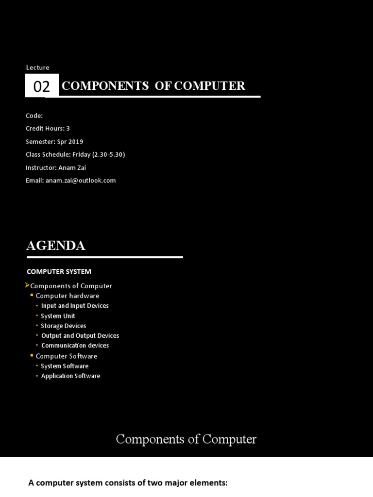 Week 2 Components of Computer PDF Computer Data Storage Computer