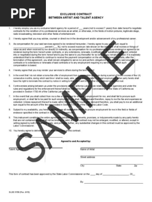 artist management contract 