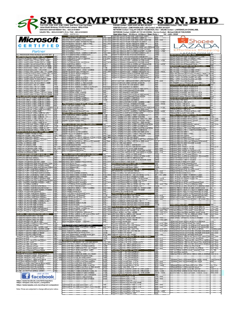 CPU Intel Core i7-8700K CPU 3.7GHz Sri Computer Price List 2025 | PDF | Personal Computers | Computer
