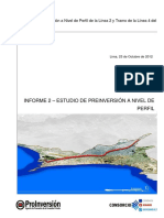 Perfil de Proyecto Nivel Preinversion Linea 2 Metro de Lima PDF