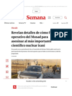 Revelan Detalles de Cómo Fue El Operativo Del Mosad para Asesinar Al Más Importante Científico Nuclear Iraní