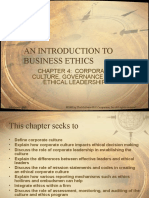 An Introduction To Business Ethics: Chapter 4: Corporate Culture, Governance and Ethical Leadership