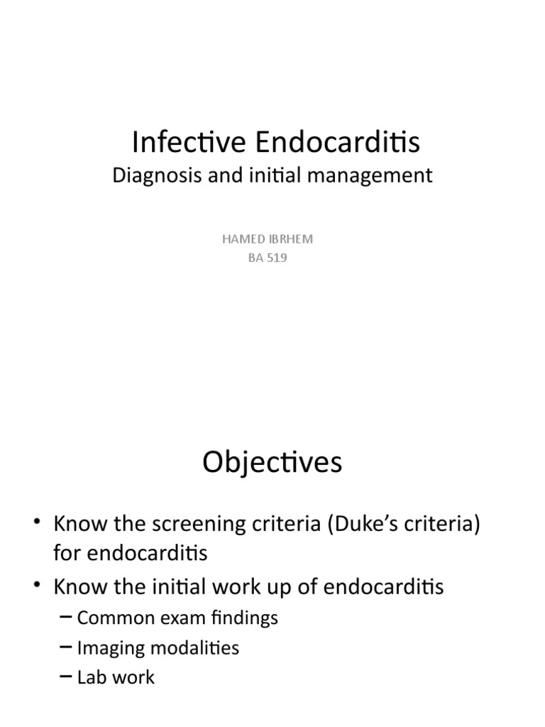 Infective Endocarditis Hamed | PDF | Science & Mathematics