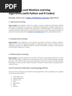 Commonly Used Machine Learning Algorithms