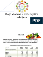 Uloga Vitamina U Biohemijskim Reakcijama