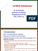 XML and Web Databases: Dr. M. Brindha Assistant Professor Department of CSE NIT, Trichy-15