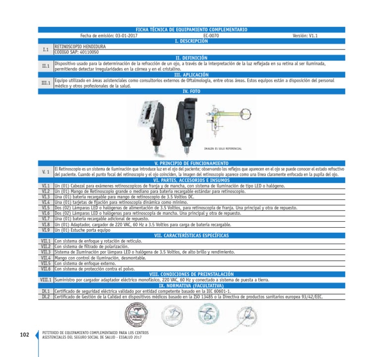 Retinoscopio PDF Ojo humano Diodo emisor de luz