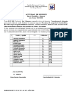 Acta de Reparacion 4to Año 2020