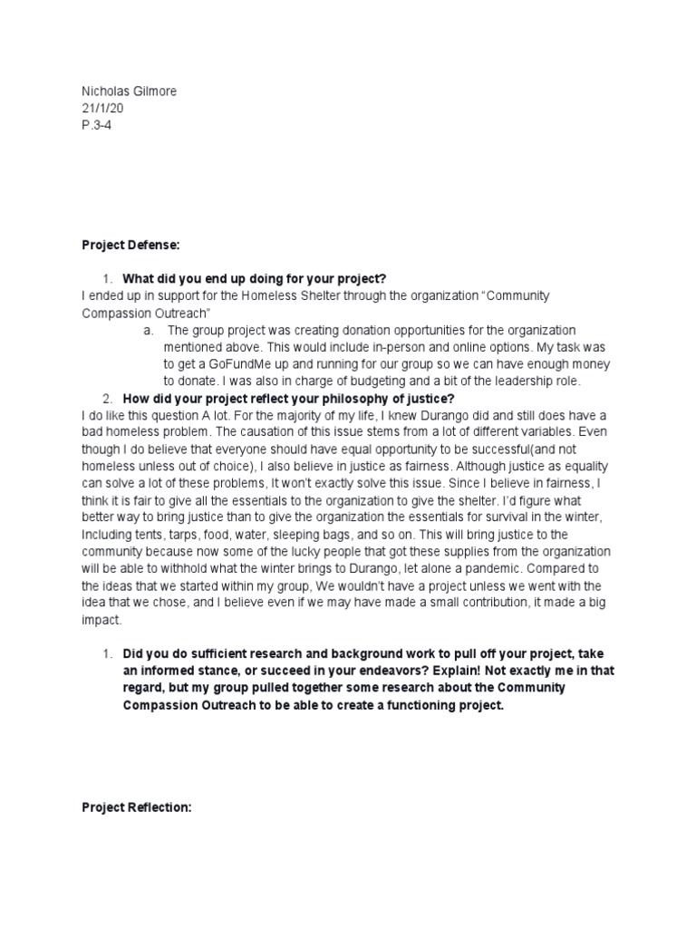 Project Defense and Reflection Insights | PDF | Cognition