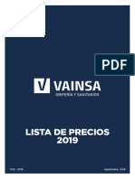 Lista de Precio VAINSA - 2019