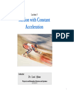 Motion With Constant Acceleration: Instructor