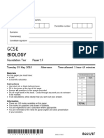 Biology: Foundation Tier Paper 1F