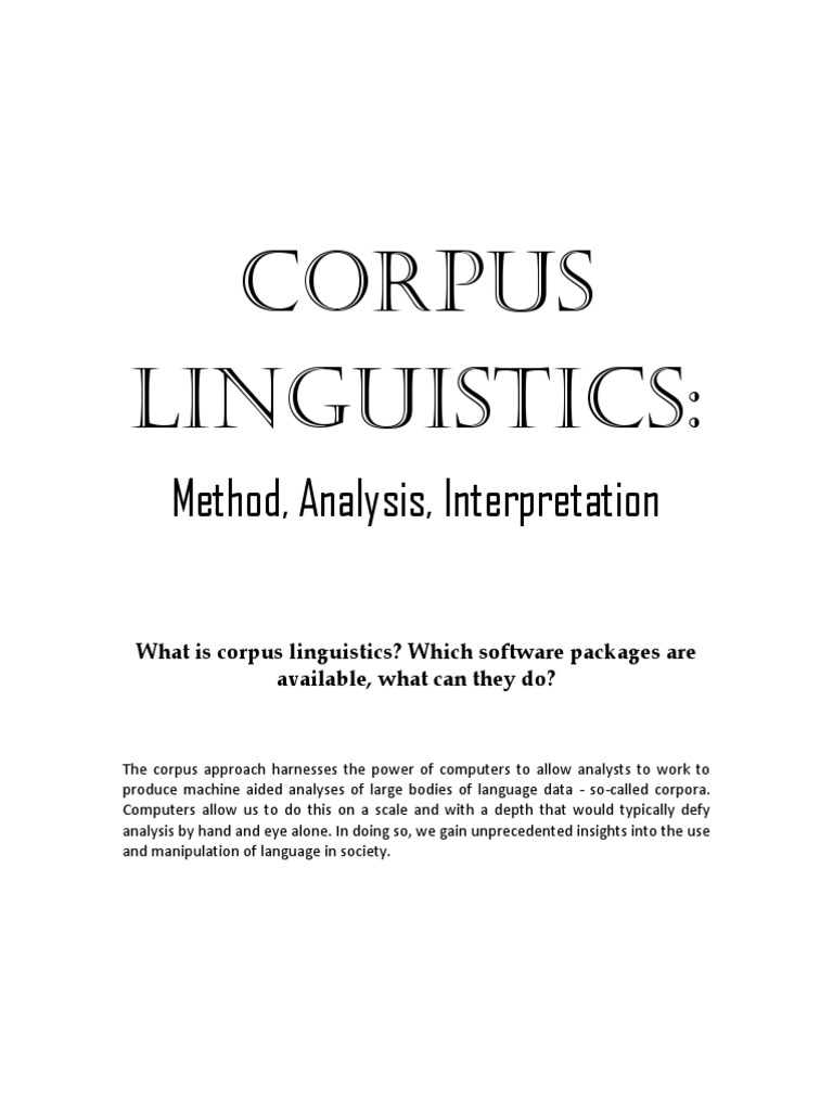 Introduction to Corpus Linguistics | PDF | Statistics | Markup Language