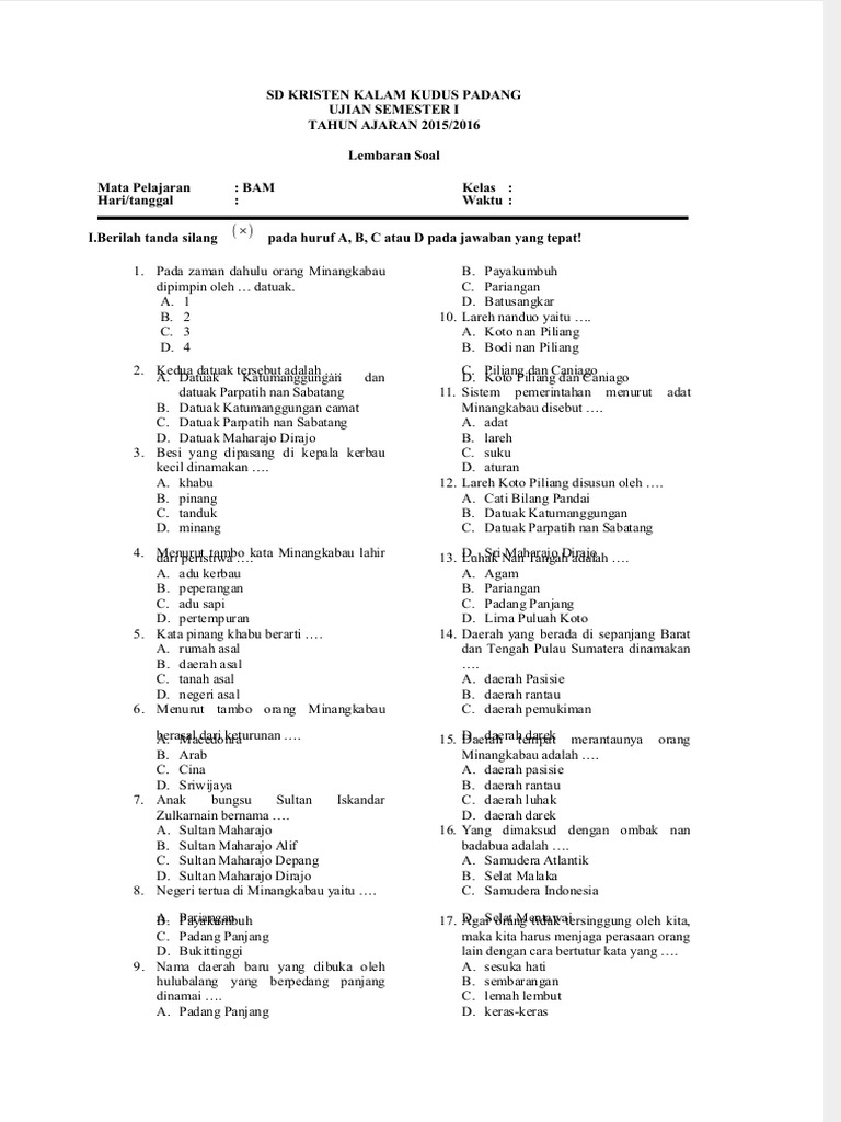 Menguasai Matematika dengan Soal BAM SD Kelas 4: Kunci Sukses Belajar yang Menyenangkan