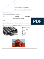 Metalwork Technology-Worksheet