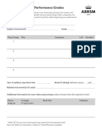 Performance Grade Programme Form Portrait