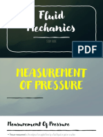 Fluid Mechanics Measurement of Pressure Study Guide