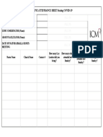 Thrive Attendance Sheet During Covid-19: (Fill Up) (Fill Up) (Fill Up) (Fill Up) (Fill Up)