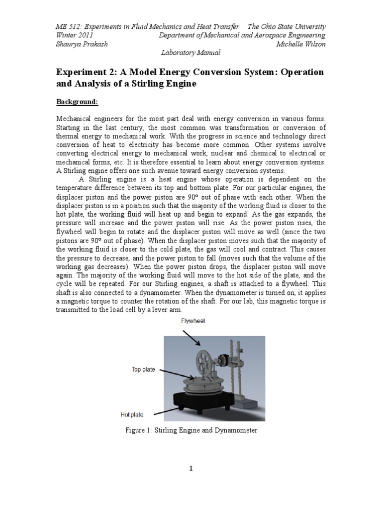 Stirling Engine Lab Manual | PDF