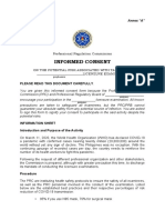 PRC Informed Consent Form for Licensure Exams during COVID