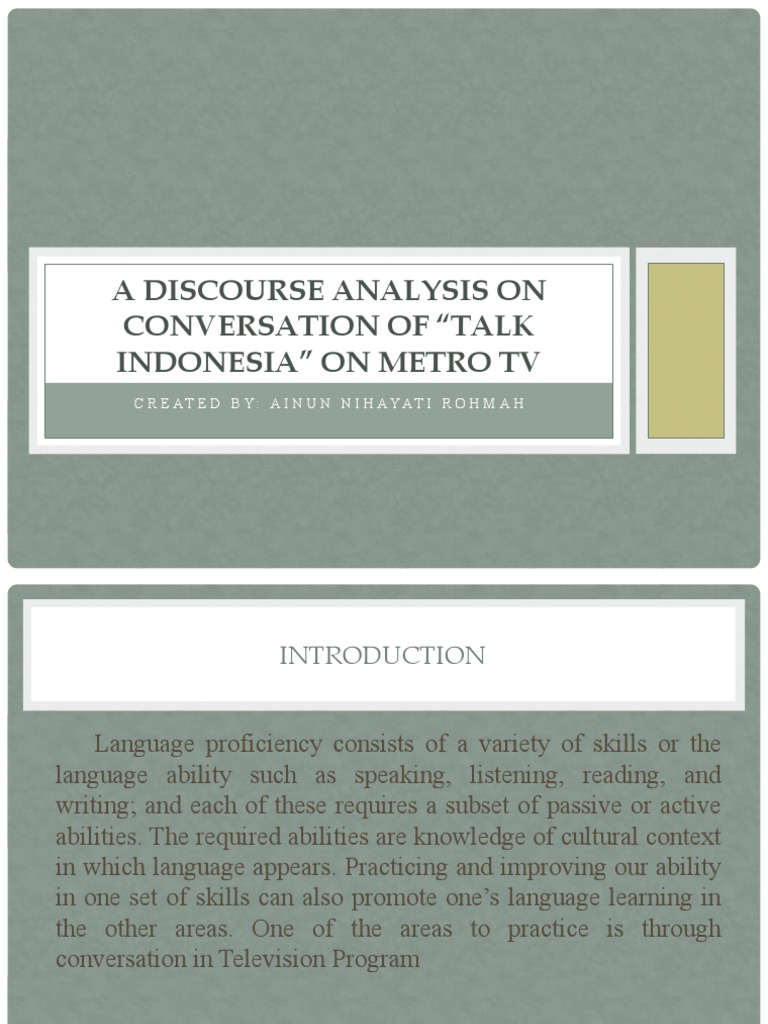 A DISCOURSE ANALYSIS On Conversation | PDF | Cybernetics ...