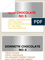 Now Chocolate NO5: Samall Size & Economical Not Avaliable Less Attractive Colours in One Piece Less Information
