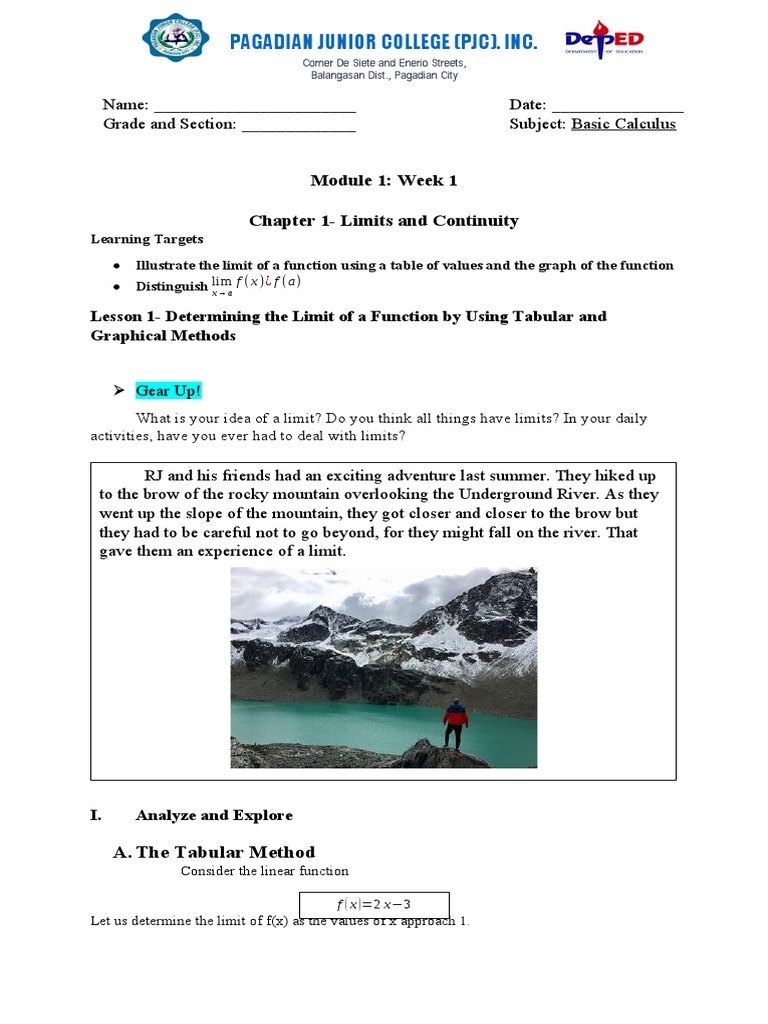 Limits and Continuity in Calculus | PDF | Numbers | Function (Mathematics)