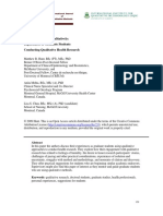 Learning To Think Qualitatively: Experiences of Graduate Students Conducting Qualitative Health Research