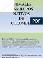 Animales Mamíferos Nativos DE Colombia